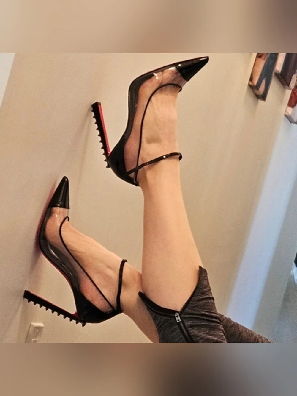 CHRISTIAN LOUBOUTIN Debout Condora 100 PVC Patent Pumps 40 NWT Black